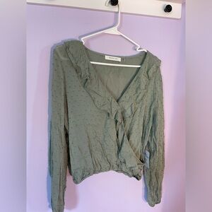 Sage Green Botton Long sleeve Shirt